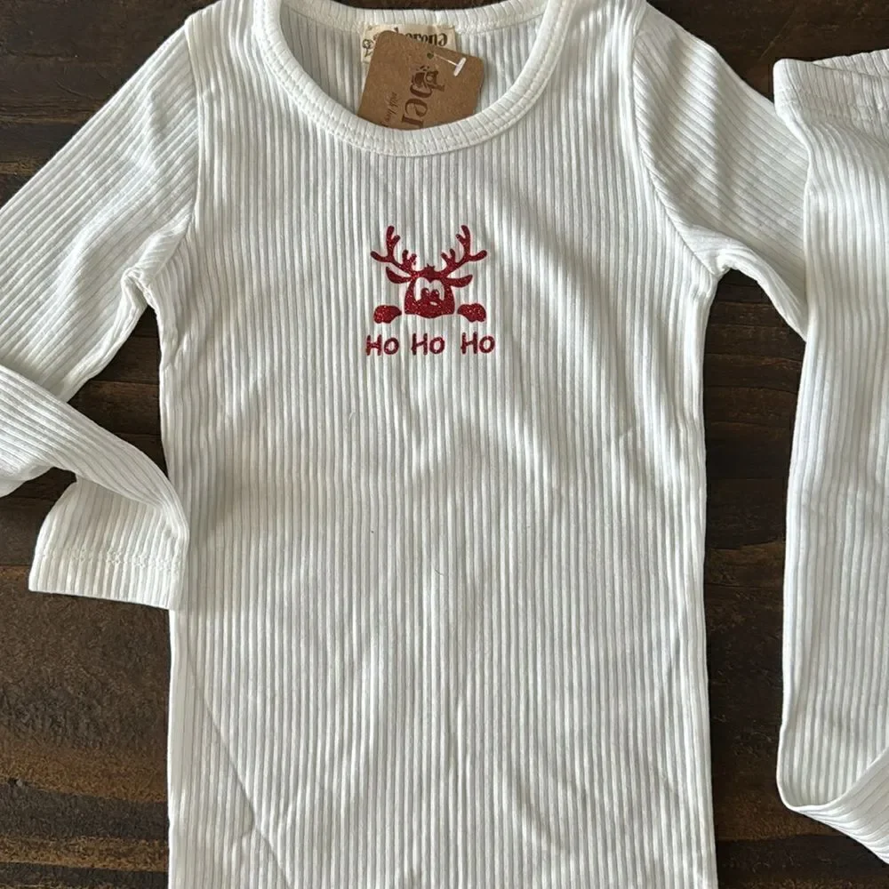 KIDS 100% Cotton Modal Pajama Set Holiday Children Christmas Long Sleeve Pajamas